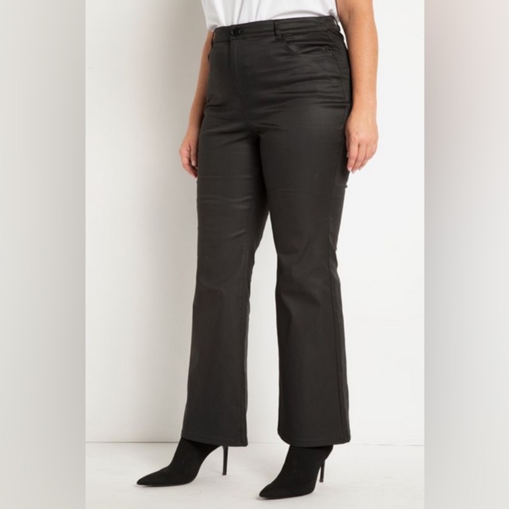 Black Coated Flare Leg Jean